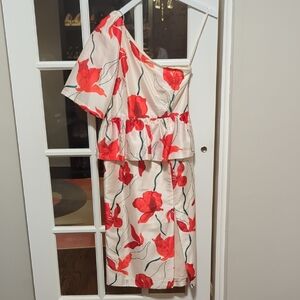 Hutch Red Floral One-Shoulder Dress